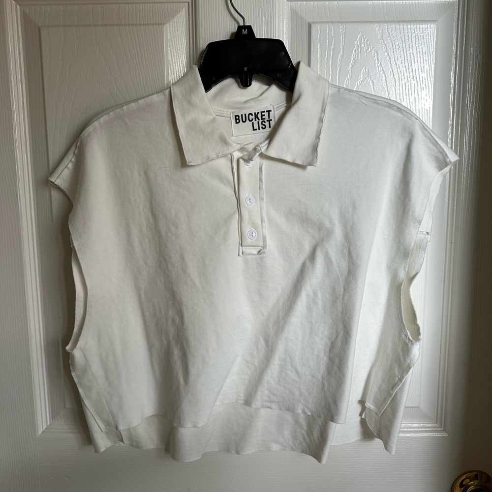 White collard cropped top - never worn before.